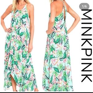 MINKPINK Urban Outfitters Palm Print Maxi Dress Large